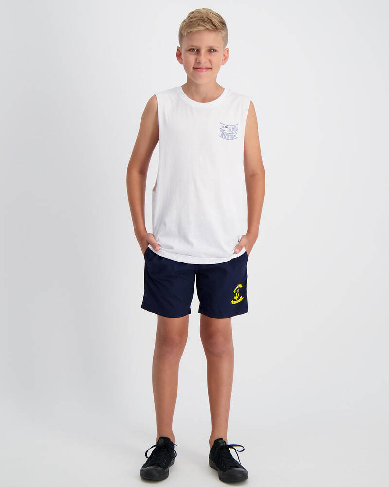 The Mad Hueys Boys' Anchor Elastic Shorts for Mens