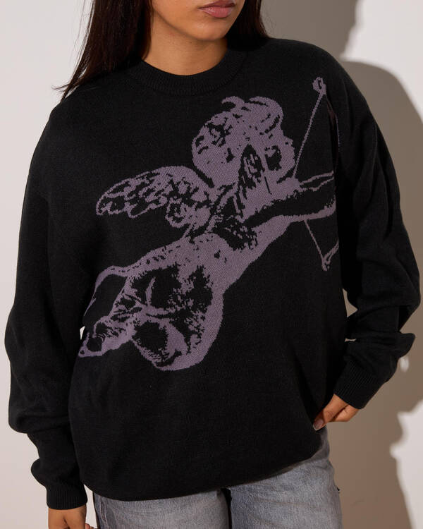 Worship Supplies Cherub Box Fit Crew Knit Sweater for Womens