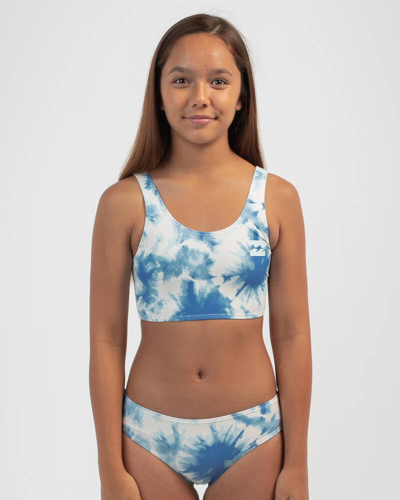 Billabong Girls' Beached Blue Crop Bikini Set for Womens