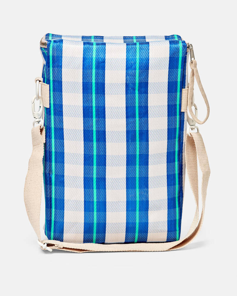 Sunnylife Neon Blue Recycled Nylon Drinks Cooler Bag for Unisex