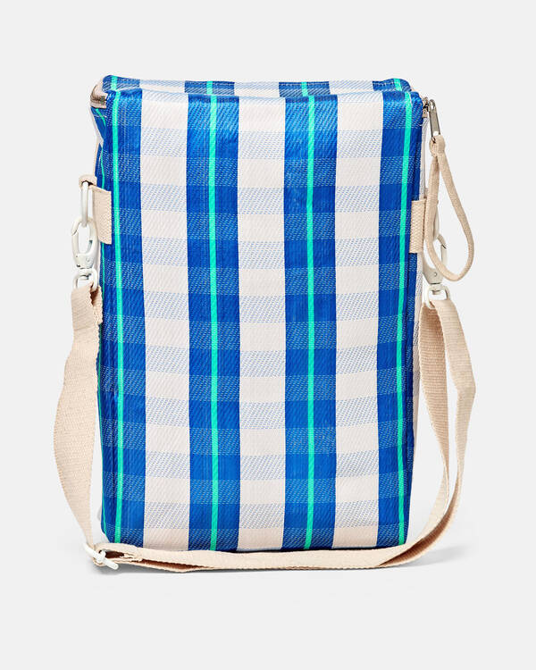 Sunnylife Neon Blue Recycled Nylon Drinks Cooler Bag for Unisex