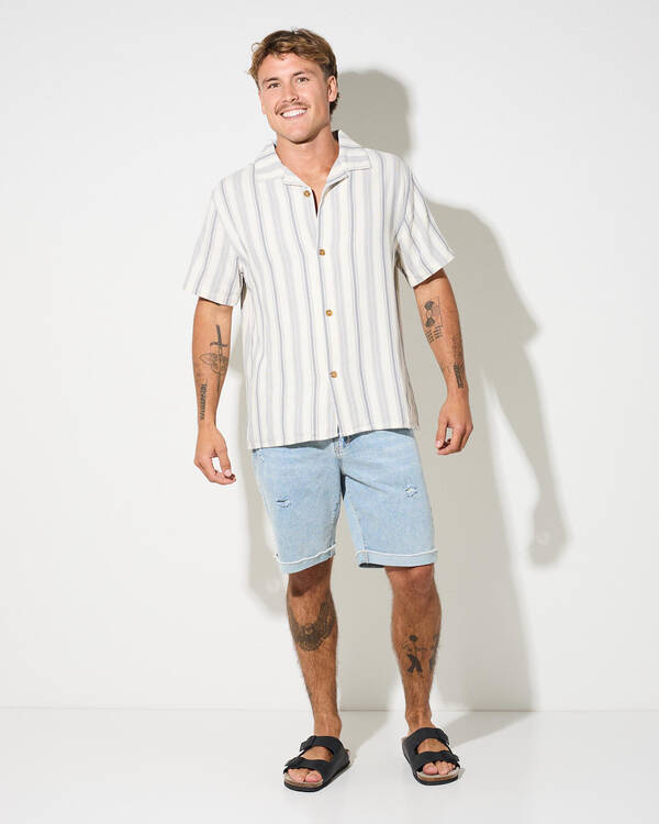 Rhythm Turkish Stripe Short Sleeve Shirt for Mens