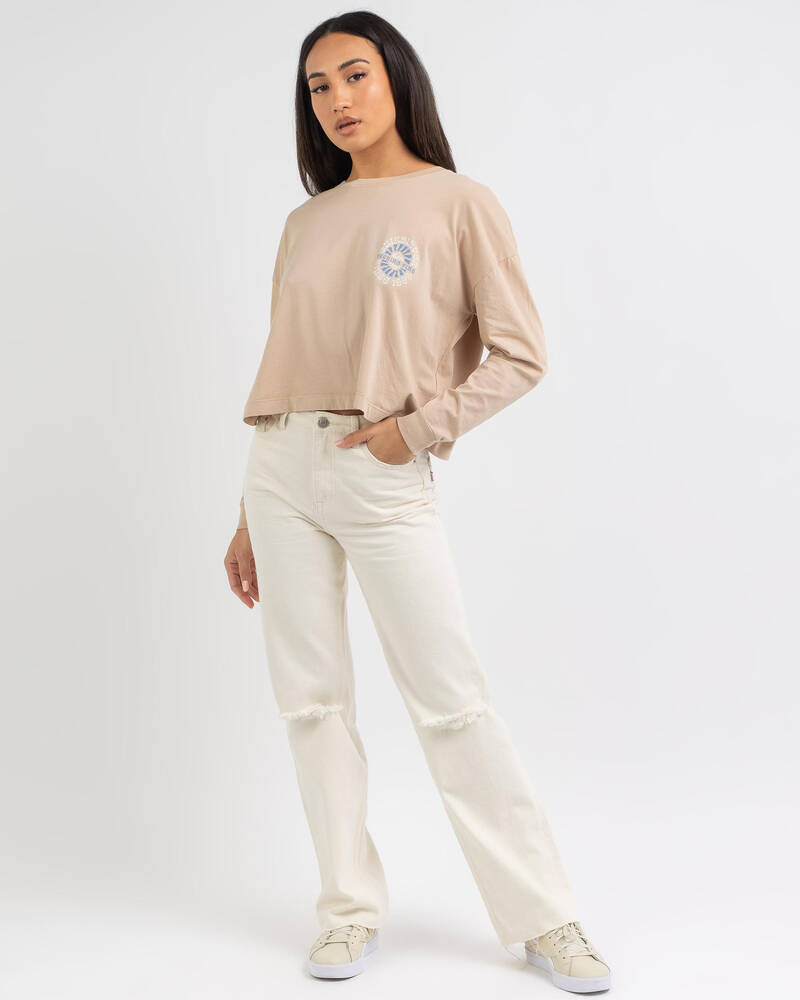 Quiksilver Oversized Crop Long Sleeve T-Shirt for Womens