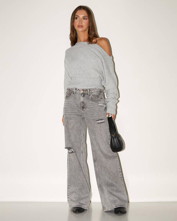 DESU Haze low Waist Wide Leg Jeans for Womens