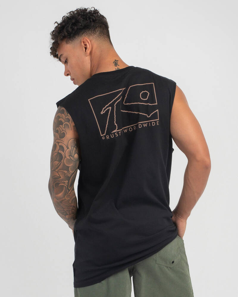 Rusty Boxed Out Muscle Tank for Mens