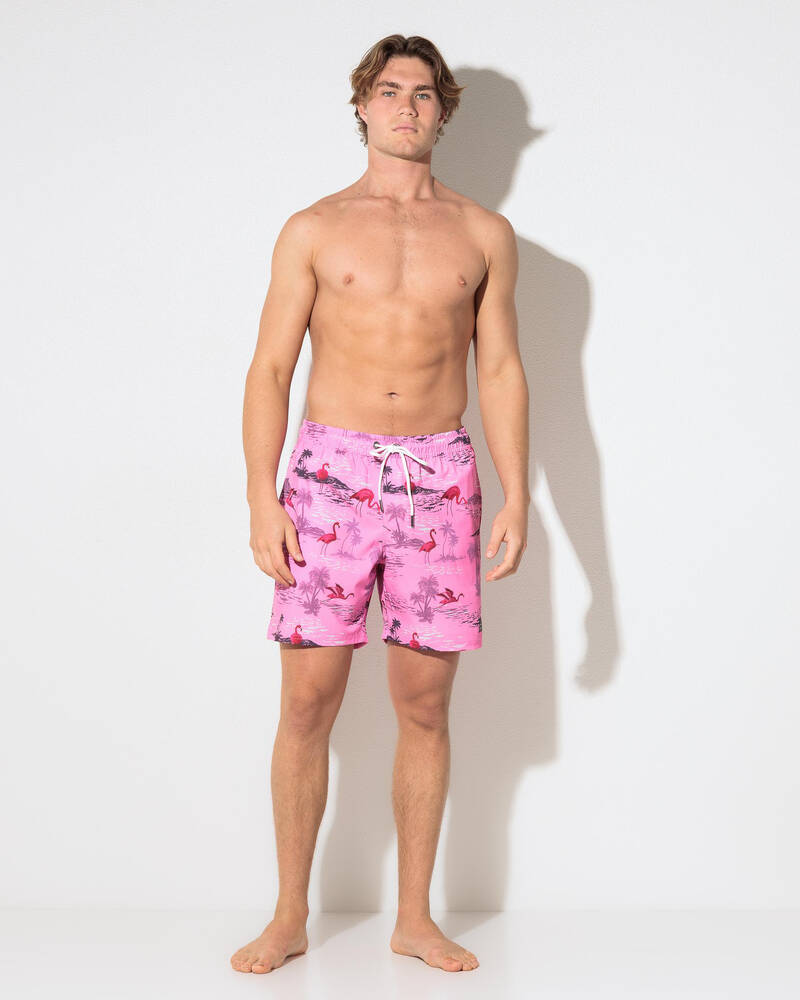 Lucid Flamingo Coast Elastic Waist Board Shorts for Mens