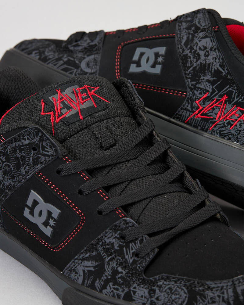 Shop DC Shoes Slayer Pure Shoes In Black/grey/red Fast Shipping