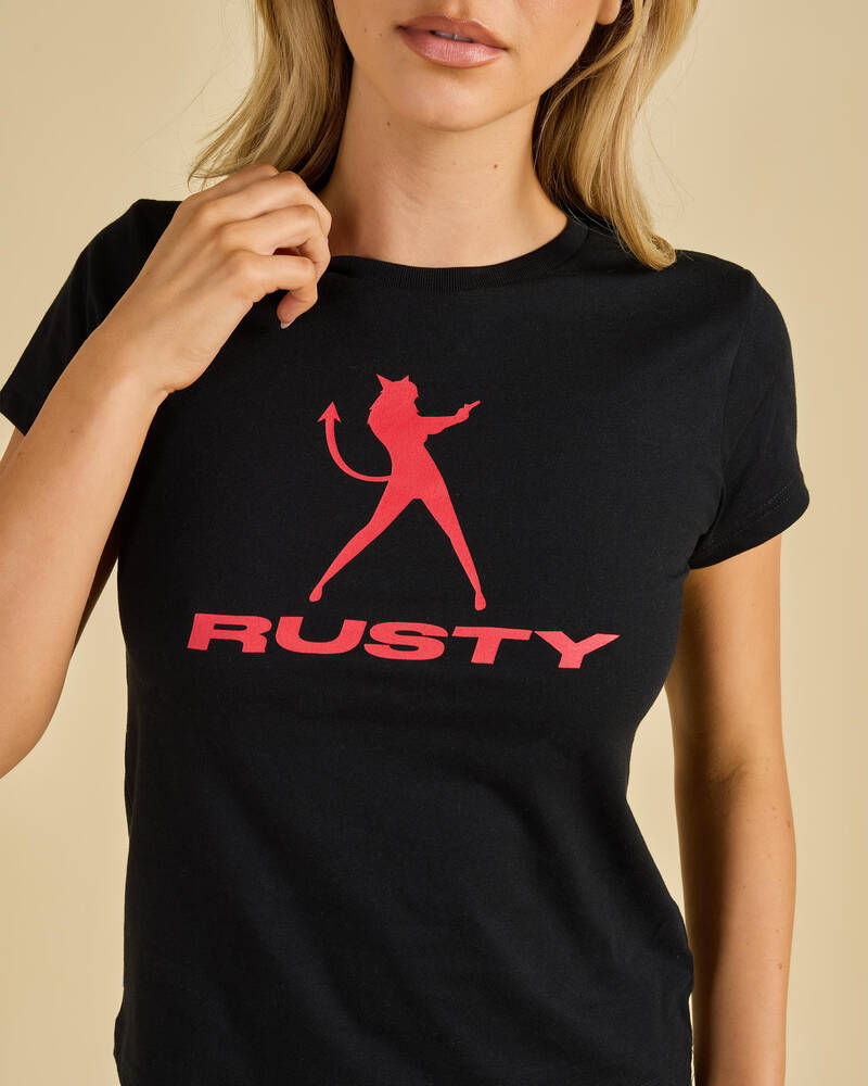 Rusty Devil Power Baby Tee for Womens