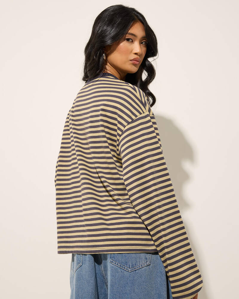 Mooloola Janet Striped Long Sleeve Top for Womens