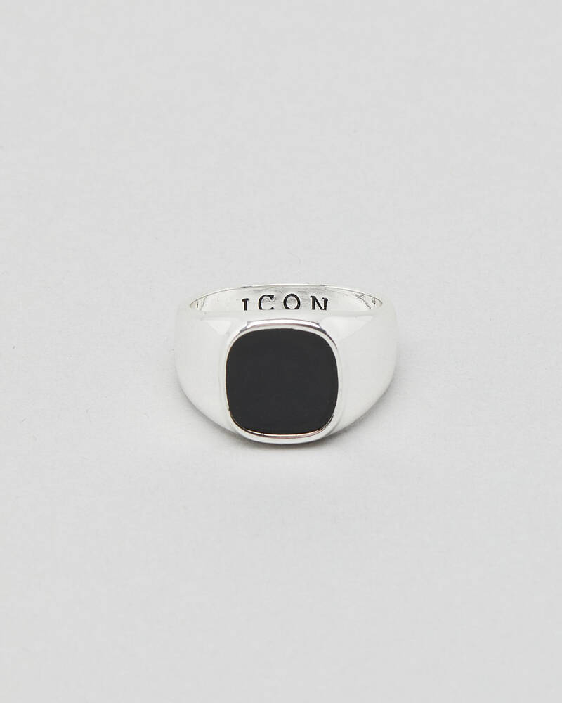 Icon Brand Sunday Enamel Signet Ring for Mens