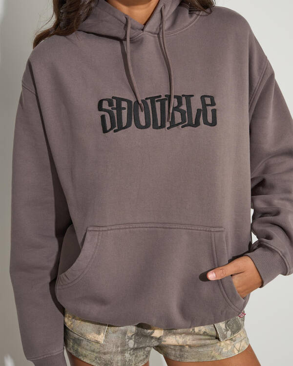 S-Double Mid Block Fleece Hoodie for Womens