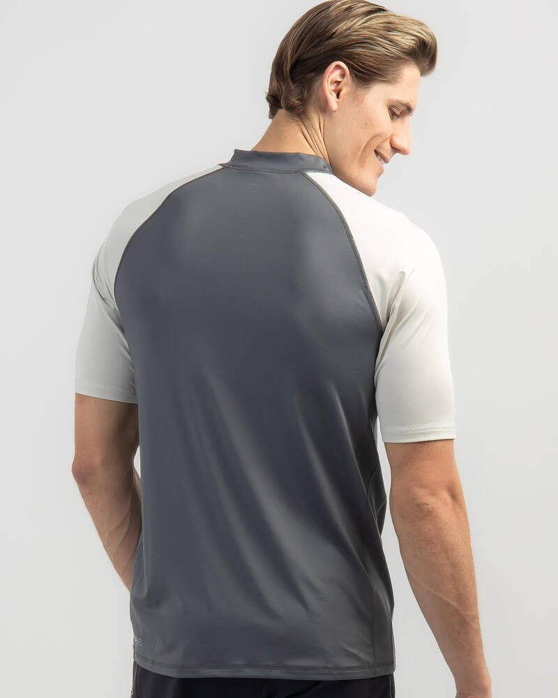 Shop Rip Curl Shock UPF Short Sleeve Rash Vest In Dark Grey - Fast ...