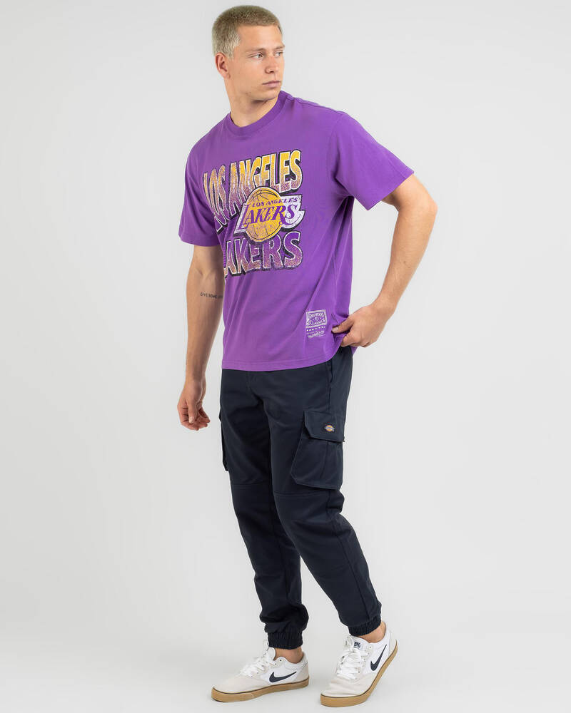 Mitchell & Ness Los Angeles Lakers Incline Stack T-Shirt for Mens