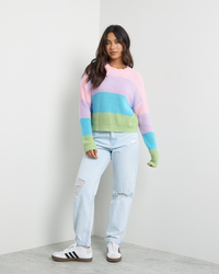 Mooloola Gelato Stripe Crew Neck Knit Jumper for Womens image number null