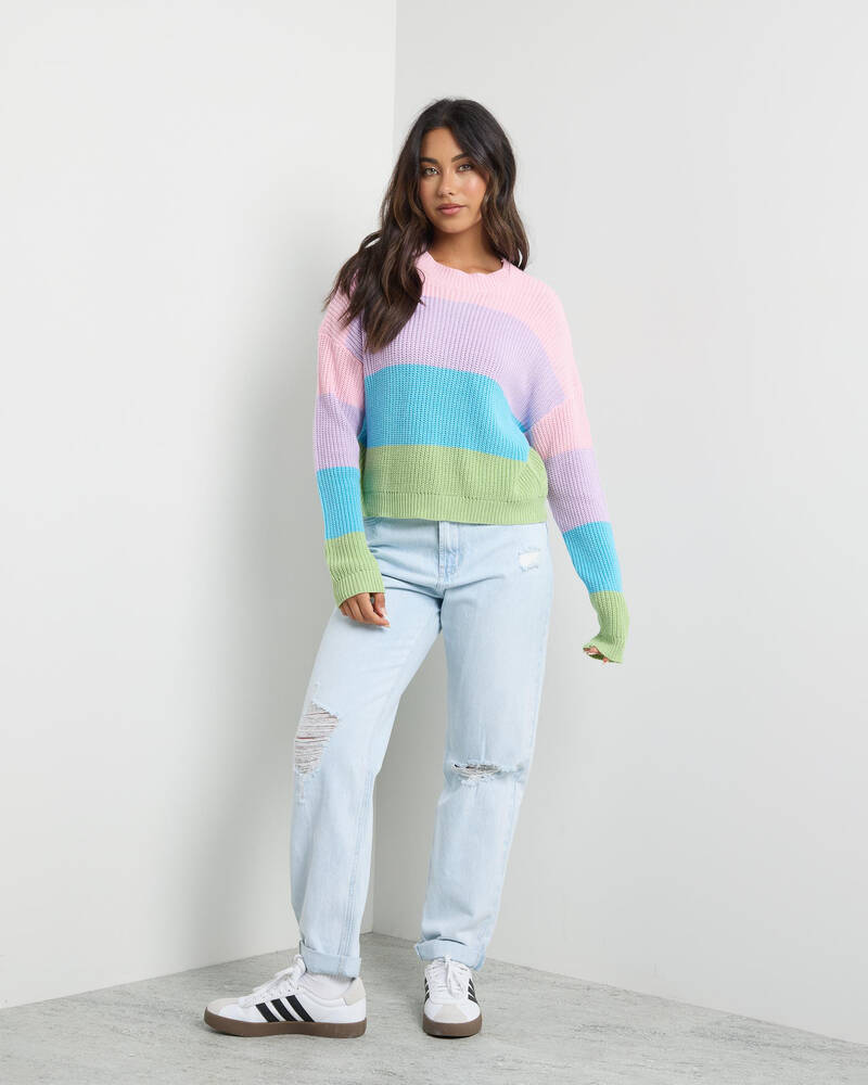Mooloola Gelato Stripe Crew Neck Knit Jumper for Womens