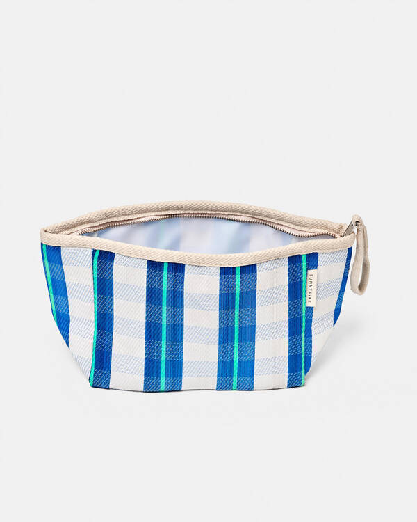 Sunnylife Blue Neon Recycled Nylon Beach Pouch for Unisex
