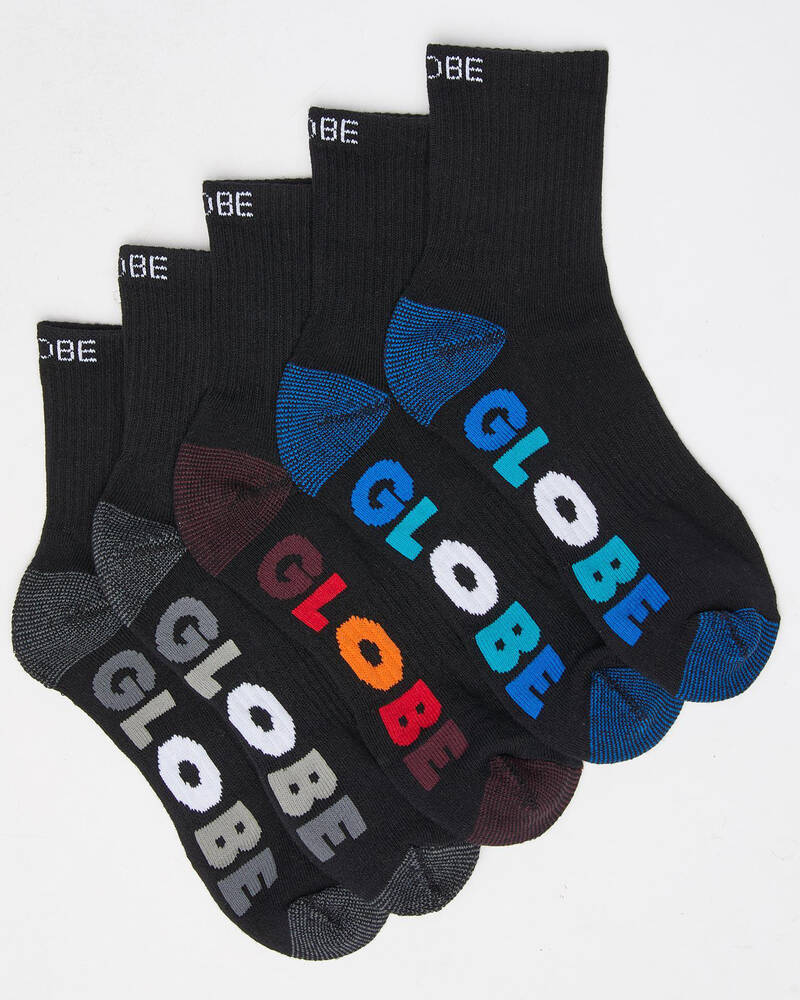 Globe Boys' Multi Stripe Socks 5 Pack for Mens