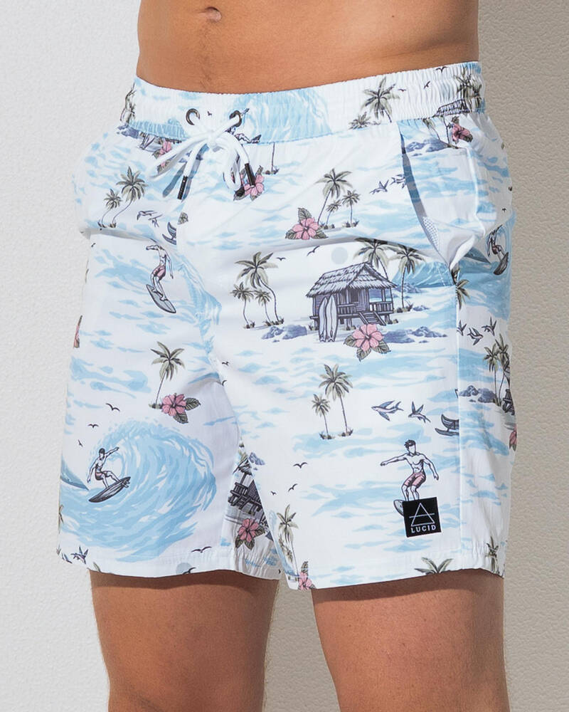 Lucid Paradise Point Elastic Waist Board Shorts for Mens