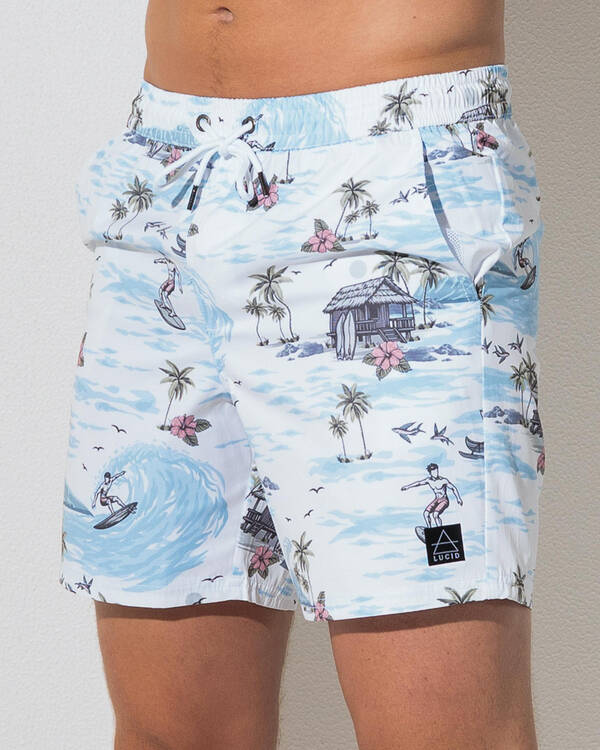 Lucid Paradise Point Elastic Waist Board Shorts for Mens