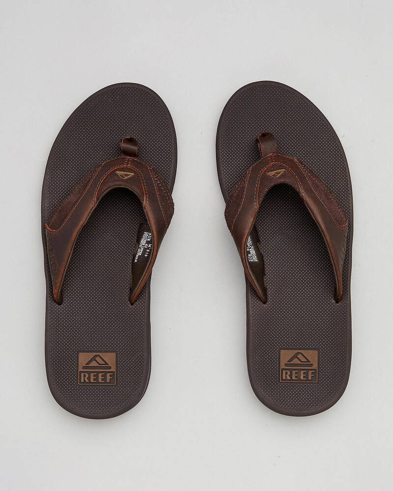 Reef Leather Fanning Dab Thongs for Mens