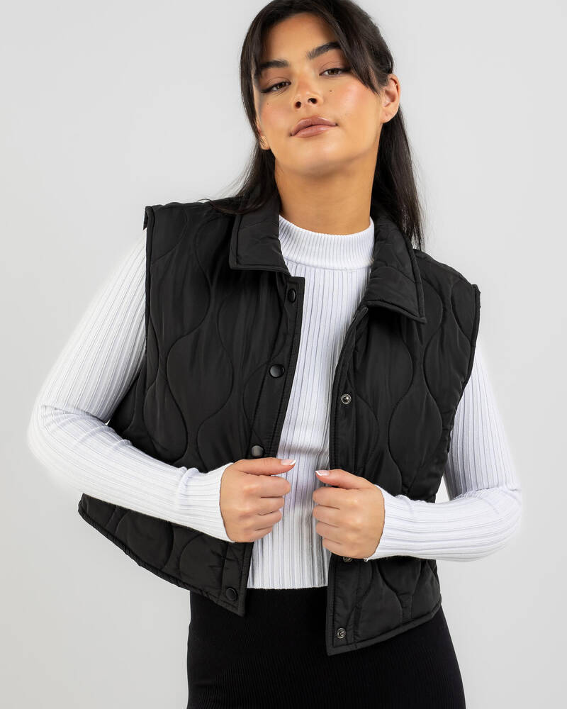 Winnie & Co Carole Button Up Puffer Vest for Womens