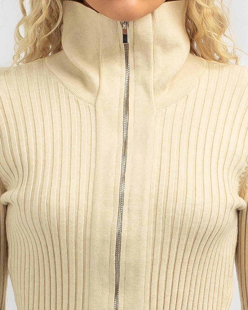 Ava And Ever Regina Collared Zip Knit Jumper for Womens