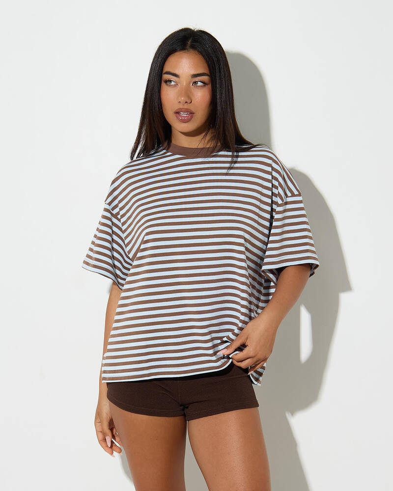 Mooloola Jordie Striped Short Sleeve T-Shirt for Womens