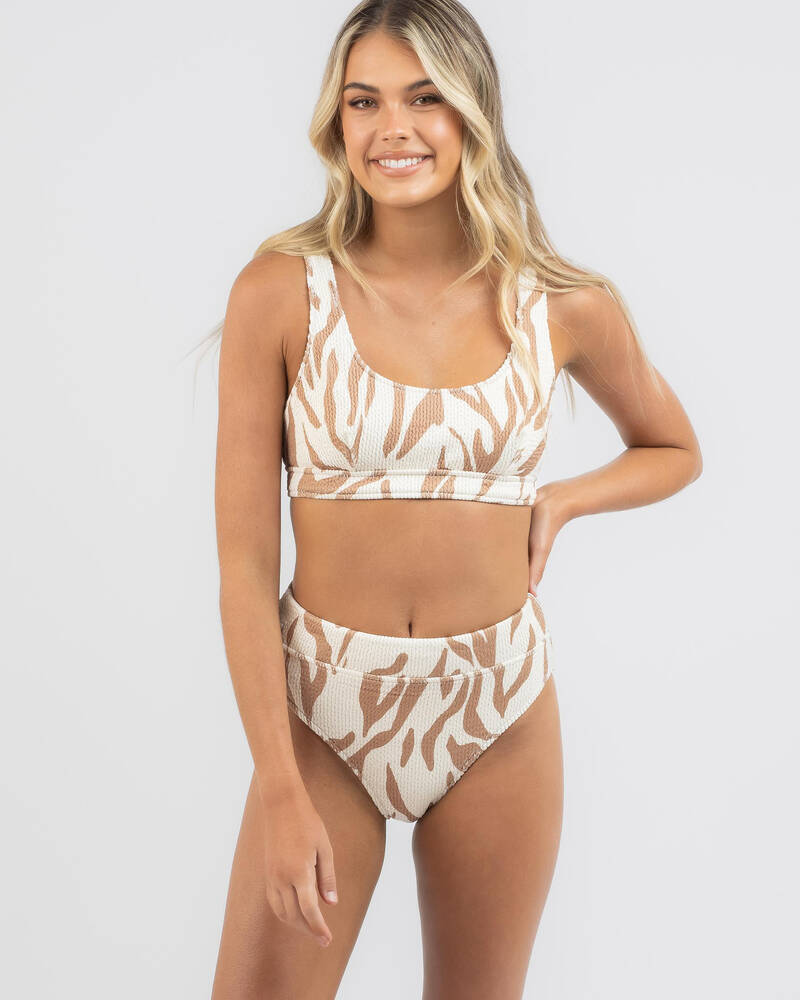 Hurley Zebra High Waisted Bikini Bottom for Womens