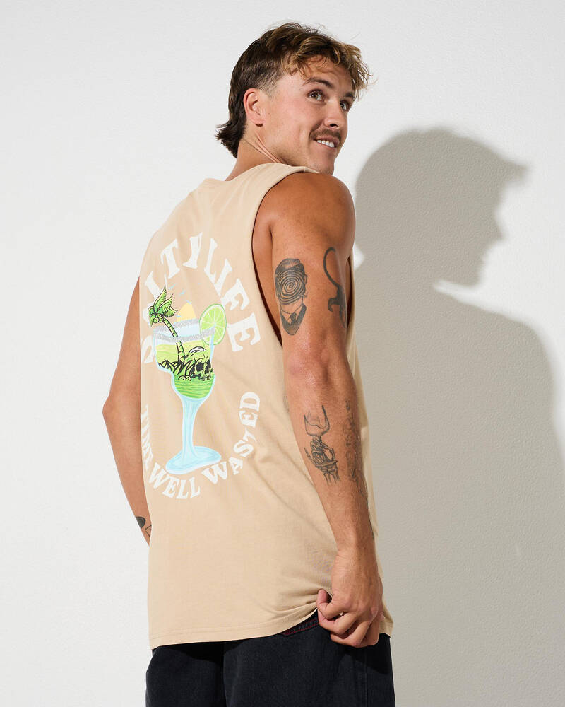 Salty Life Time Well Wasted Muscle Tank for Mens