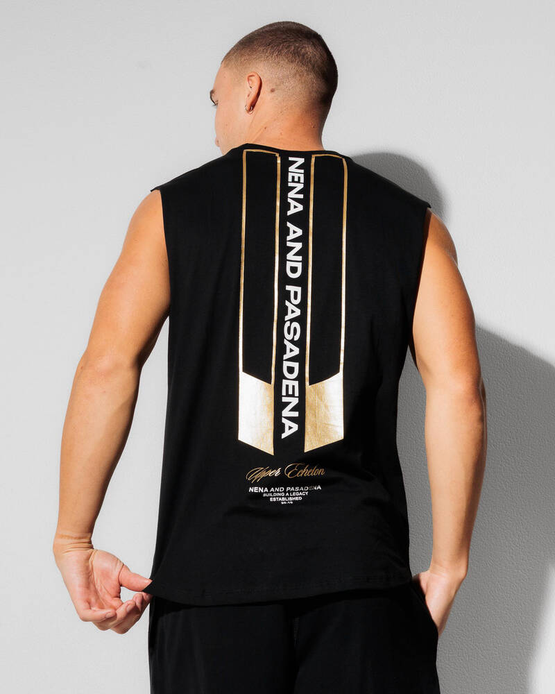 Nena & Pasadena Kavros Dual Curved Muscle Tank for Mens