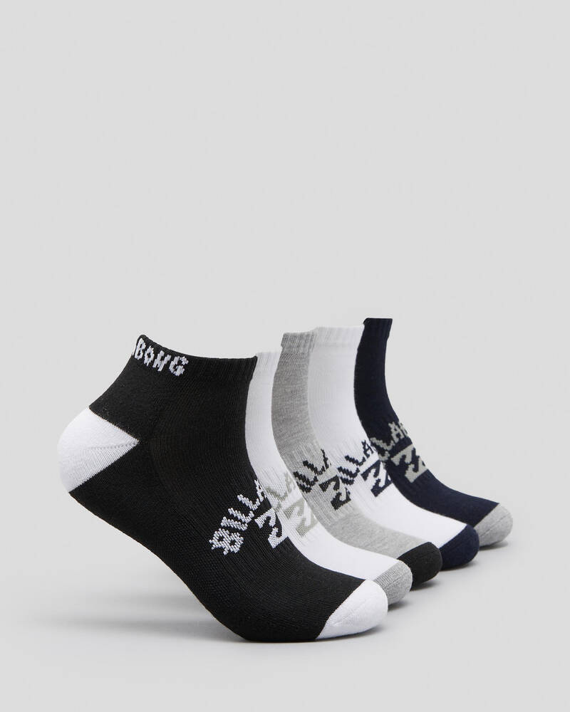 Billabong Boys' Ankle Socks 5 Pack for Mens