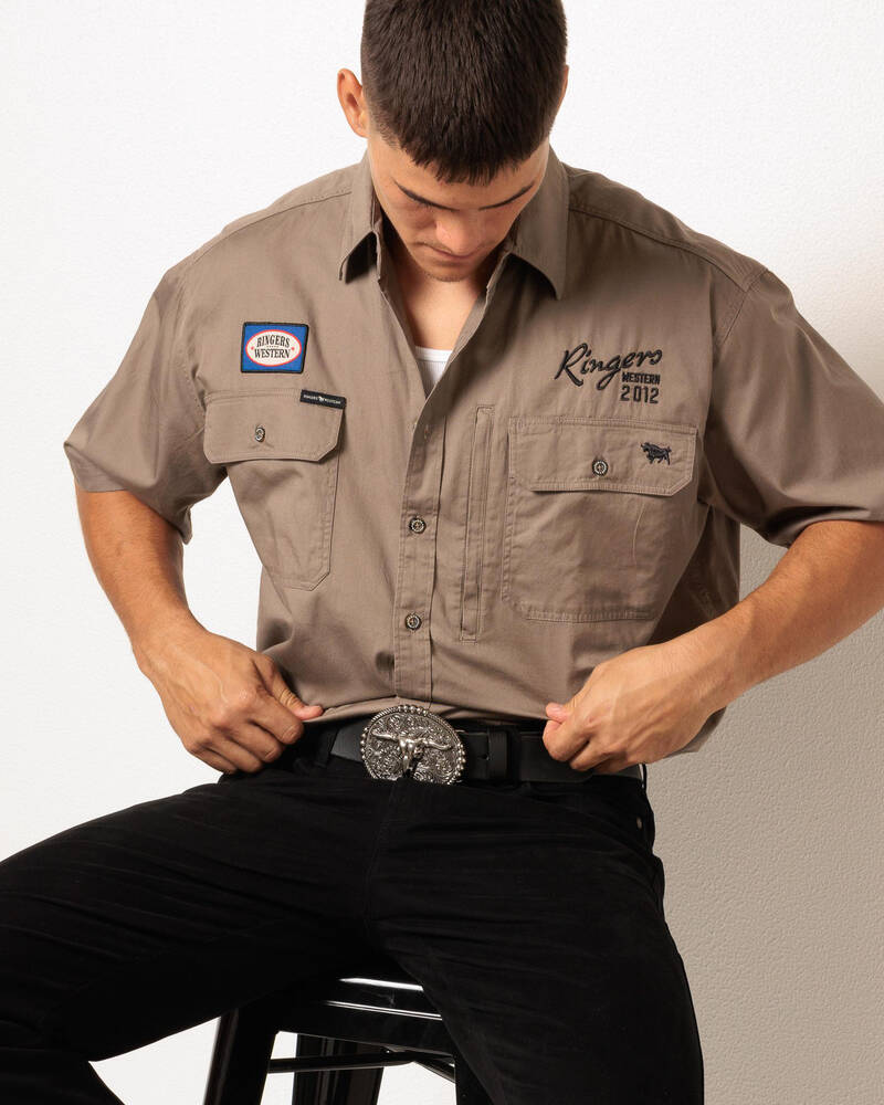 Ringers Western Bull Dodger Short Sleeve Shirt for Mens
