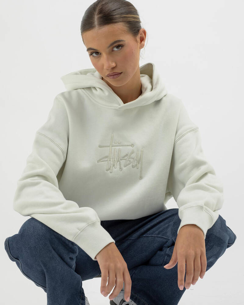 Stussy Graffiti Embroidery Oversized Hoodie for Womens