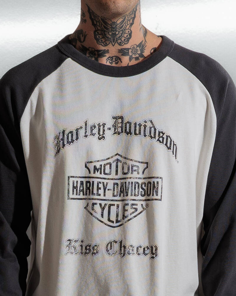 Kiss Chacey Harley-Davidson Dismount Raglan Long Sleeve T-Shirt for Mens