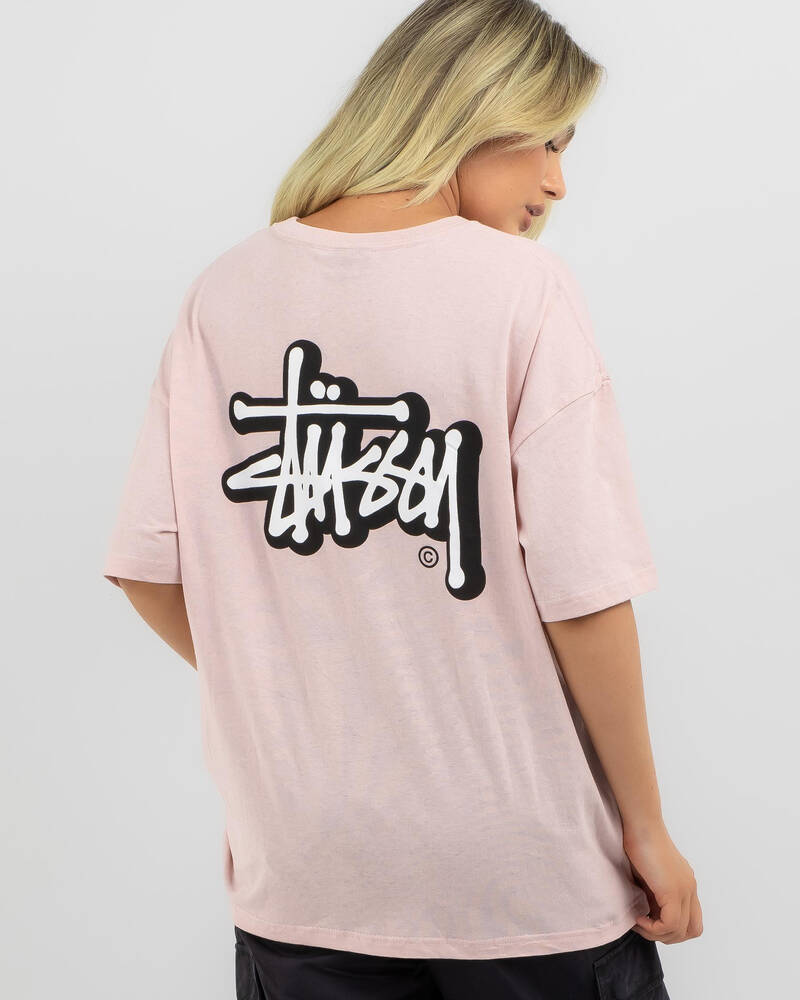 Stussy Offset Graffiti Relaxed T-Shirt for Womens