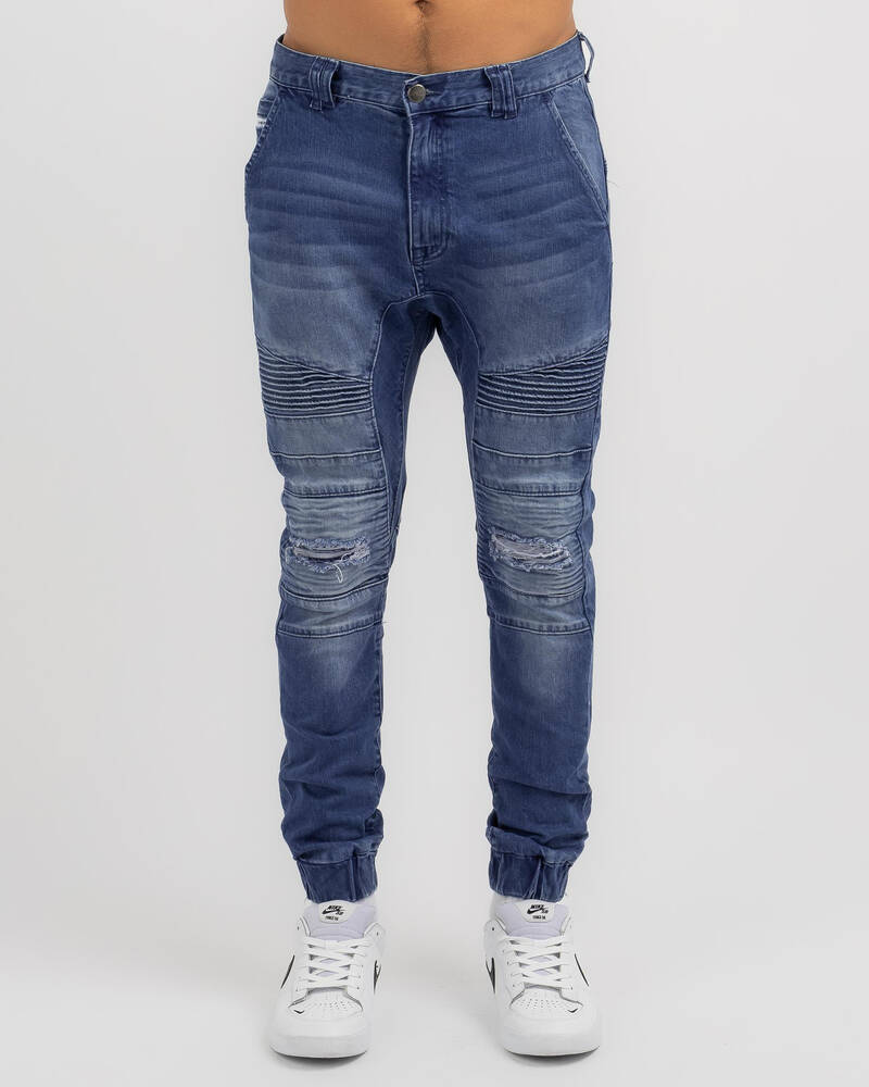 Nena & Pasadena Viper Denim Jogger Pants for Mens