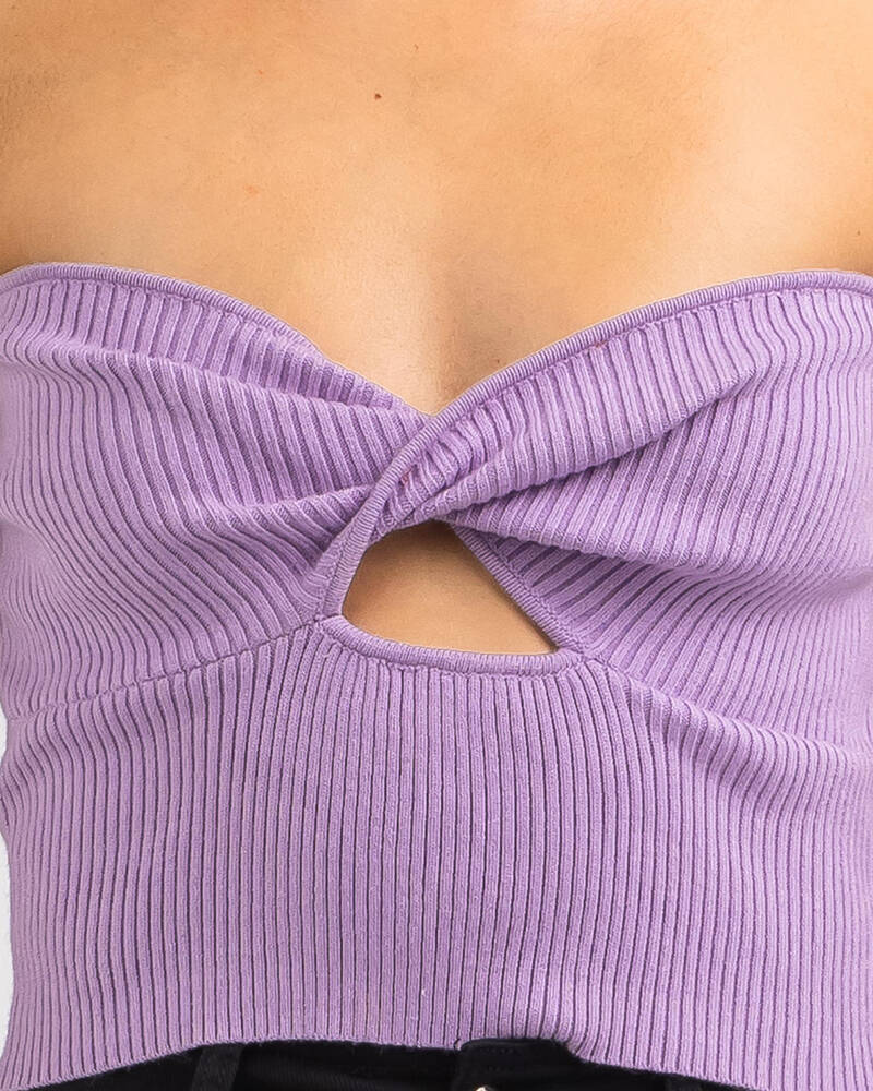 Mint Vanilla Calile Knit Tube Top for Womens