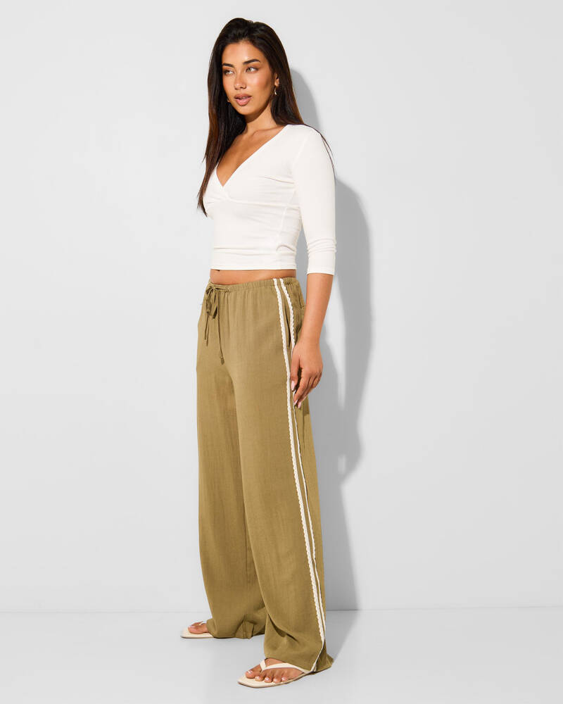 Rhythm Linen Lace Pants for Womens