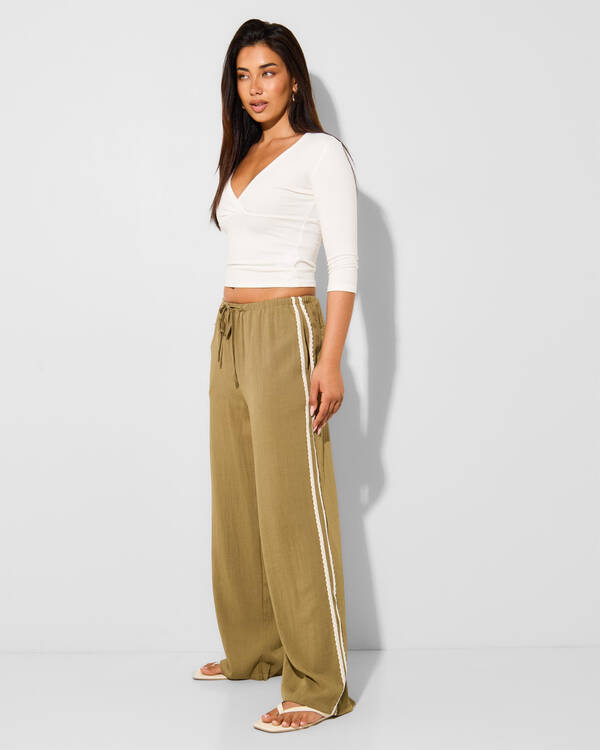 Rhythm Linen Lace Pants for Womens