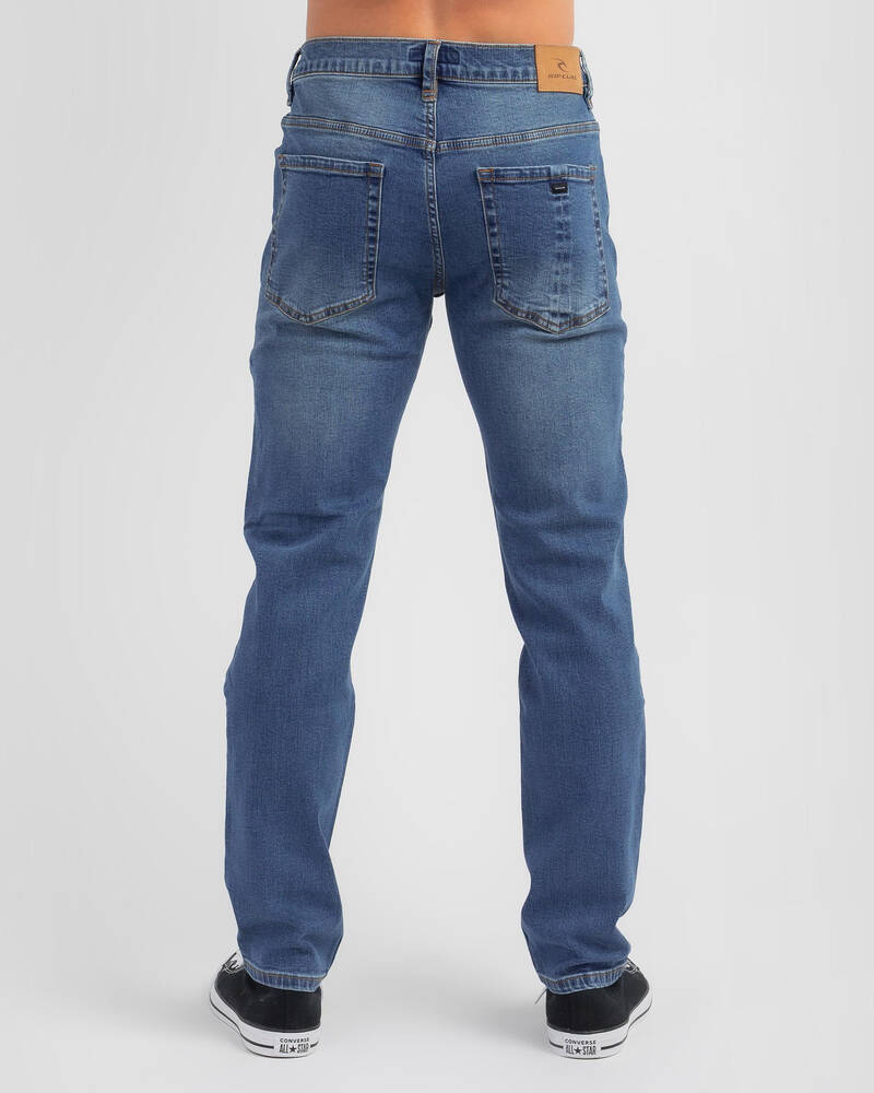 Rip Curl Straight Salt Blue Denim Jeans for Mens
