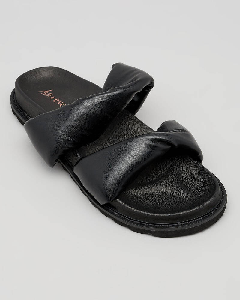 Ava And Ever Monaco Slide Sandals In Black - Fast Shipping & Easy ...