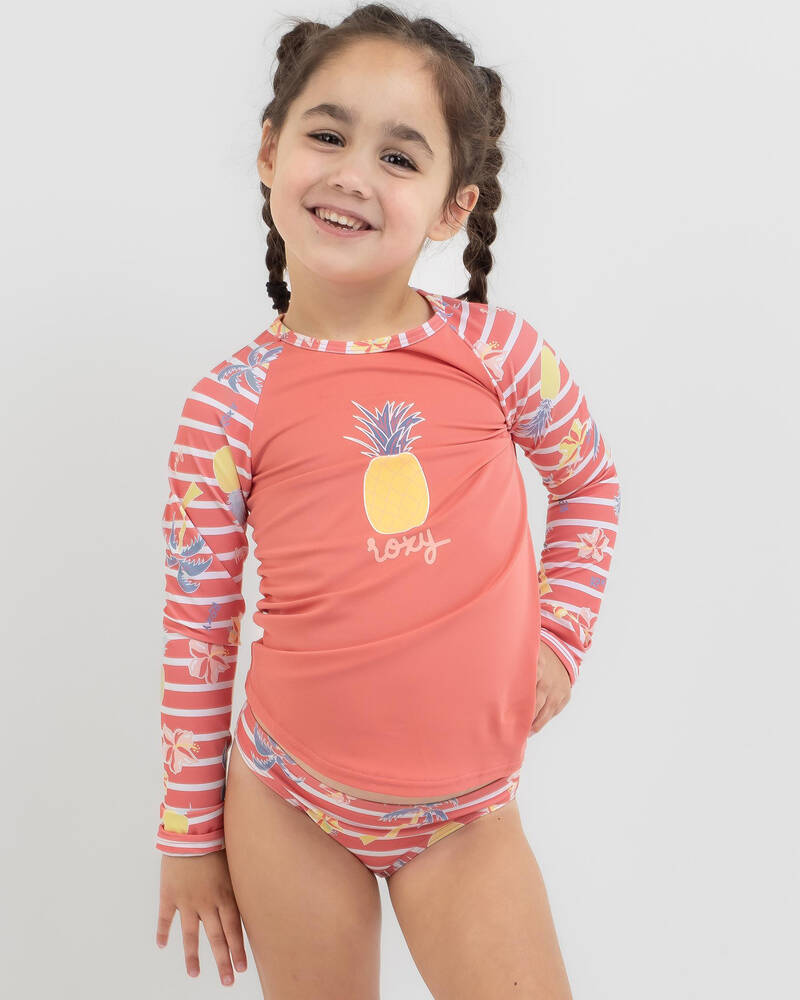 Roxy Toddlers' Little Pineapple Long Sleeve Rash Vest Set for Womens