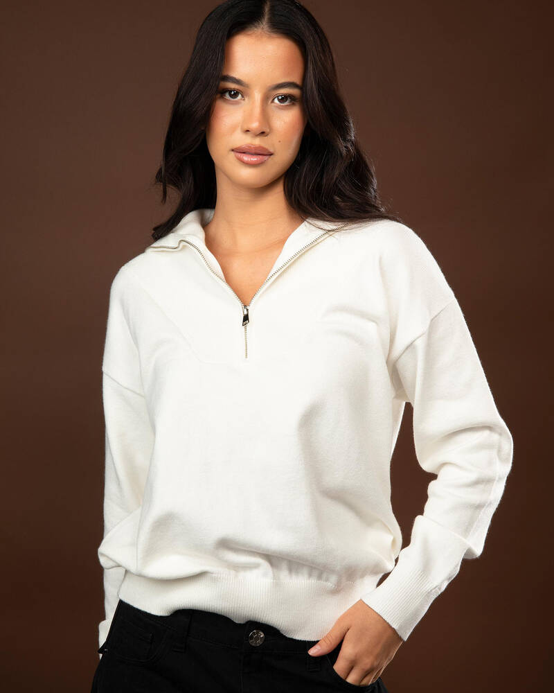 Ava And Ever Princeton Half Zip Collared Knit Jumper for Womens