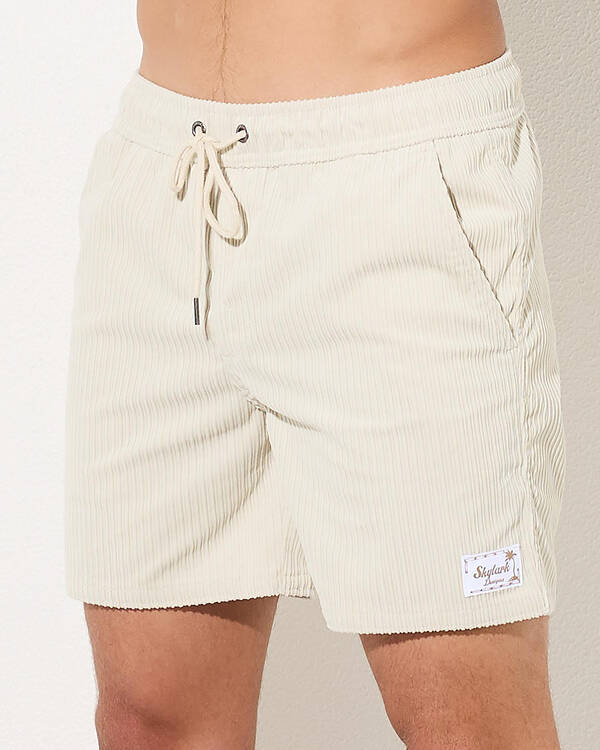 Skylark Ridge Cord Elastic Waist Shorts for Mens