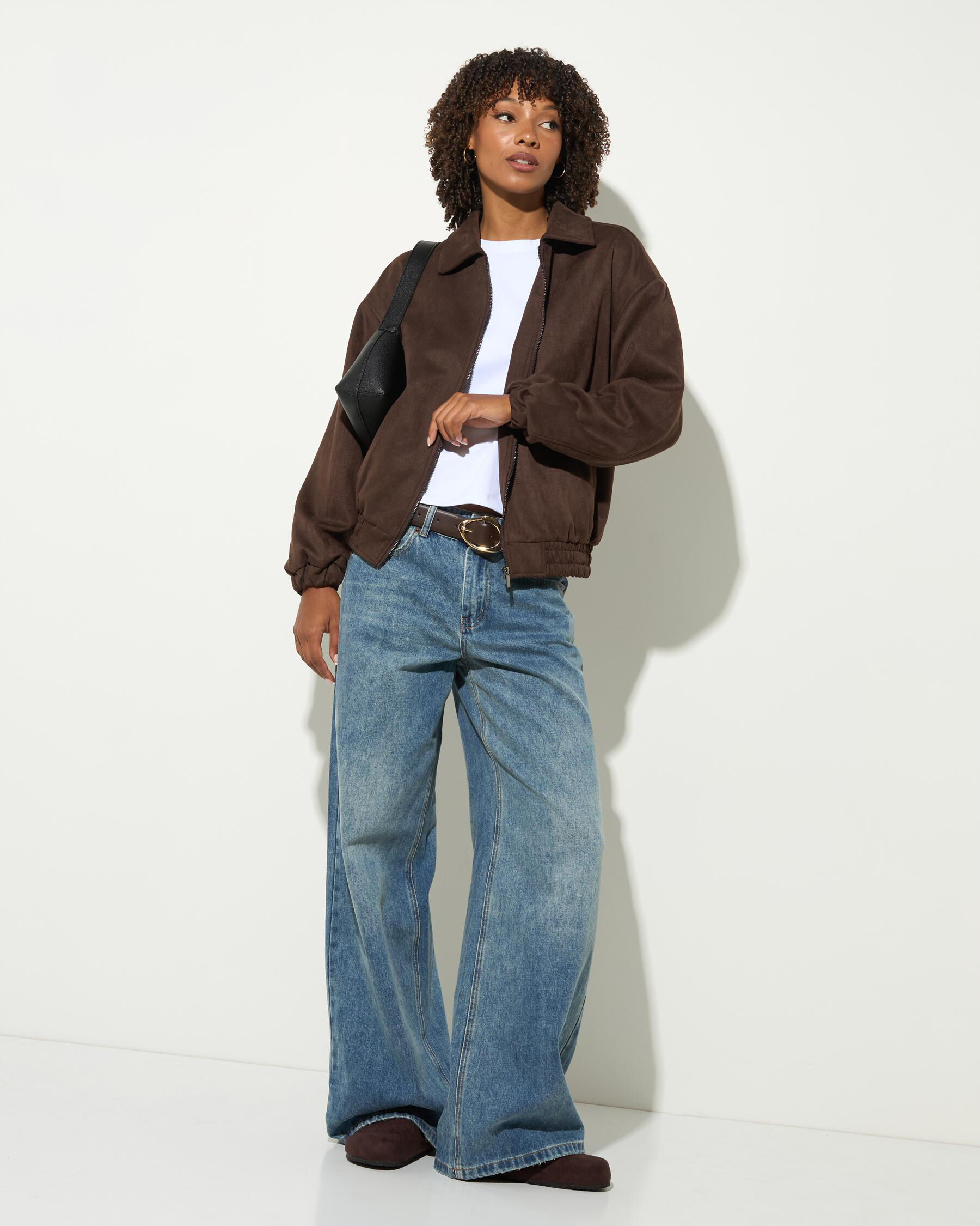 Ava And Ever Quentin Faux Suede Jacket In Espresso - FREE