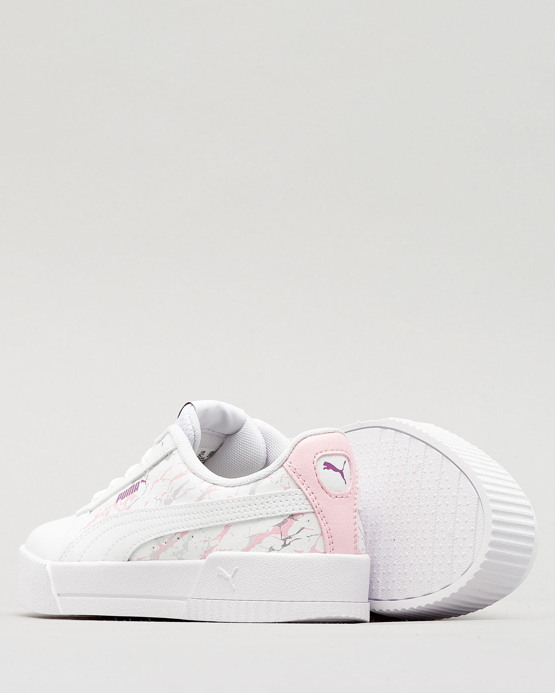 Puma Girls' Carina Marble Glitter Shoes In Puma White/ Puma White | City  Beach Australia