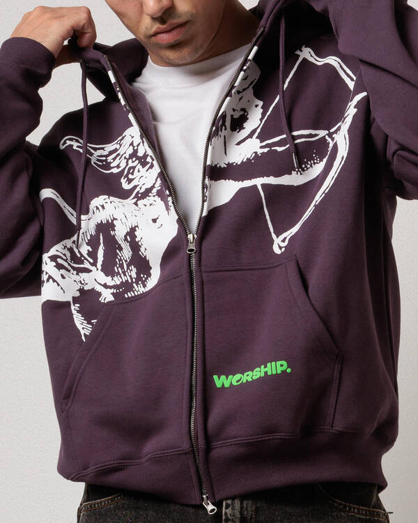 Worship Supplies Big Cherub Zip Hoodie for Mens