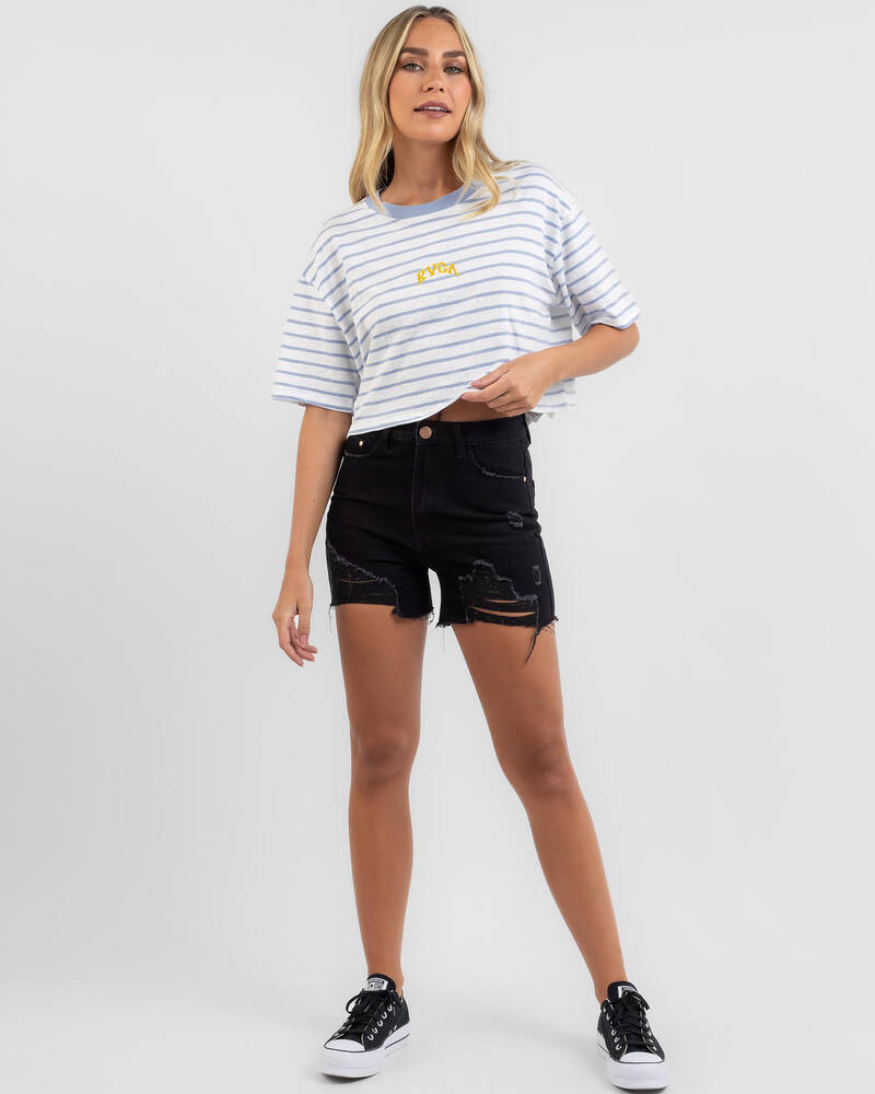 RVCA Stripes Half Rummage T-Shirt for Womens