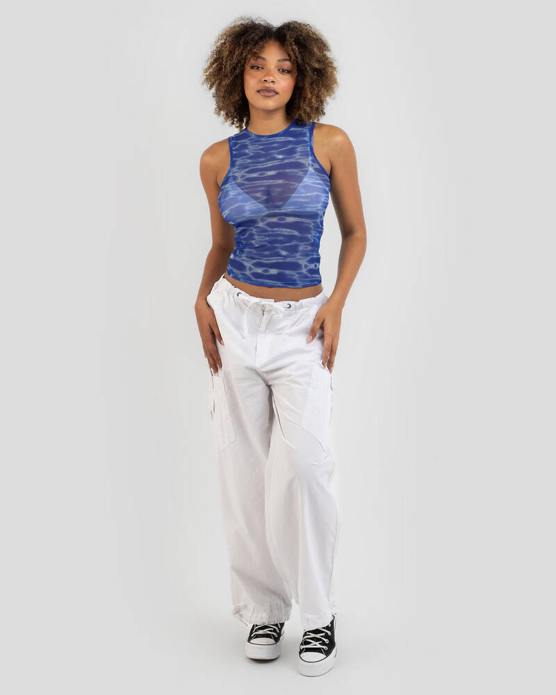 Ava And Ever Gwen Mesh High Neck Tank Top for Womens