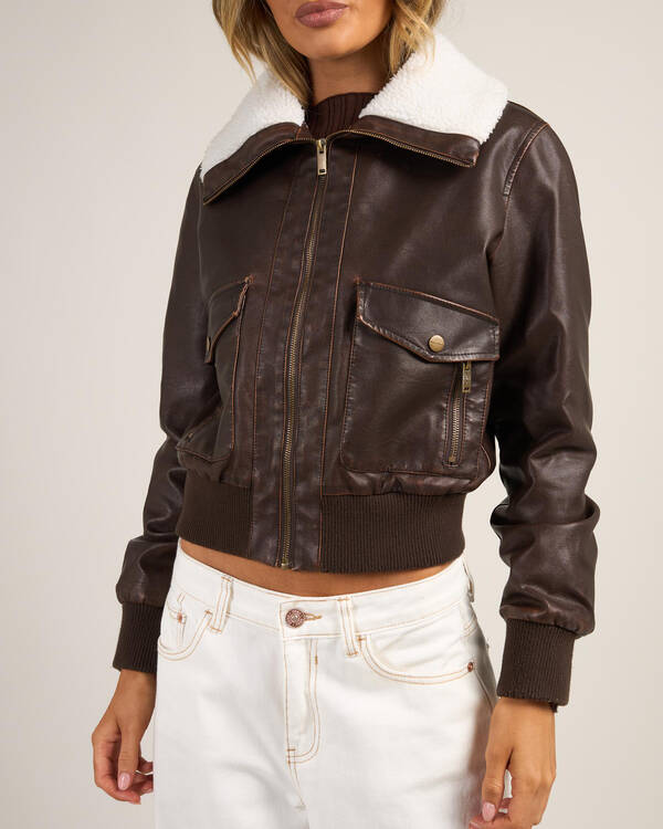 Ava And Ever Hunter Faux Leather Jacket for Womens